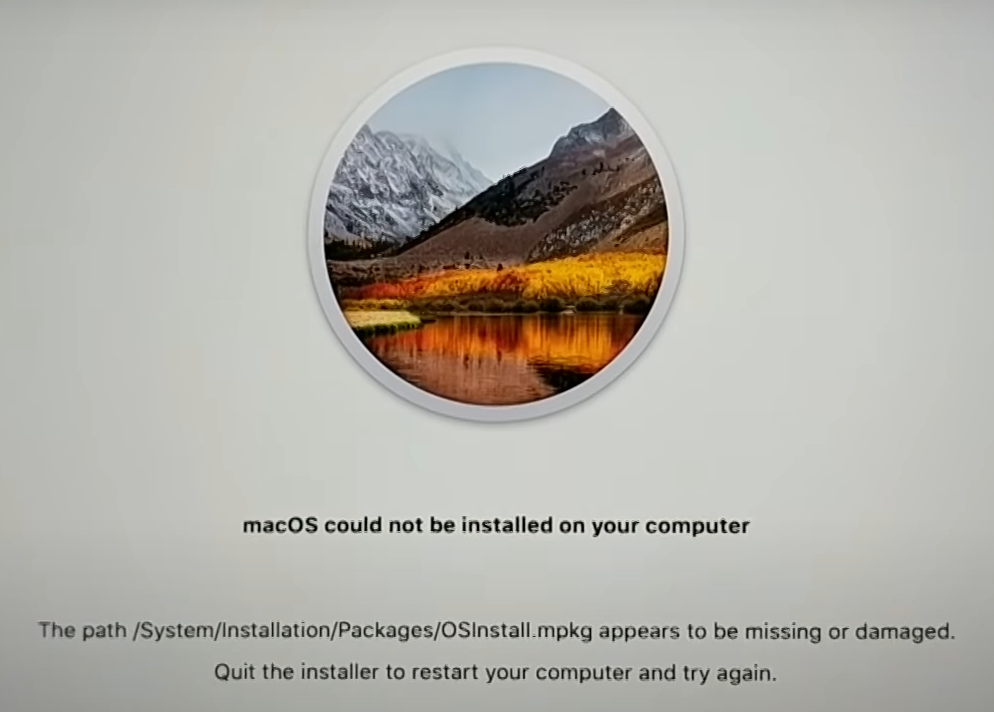 macOS could not be installed on your computer
